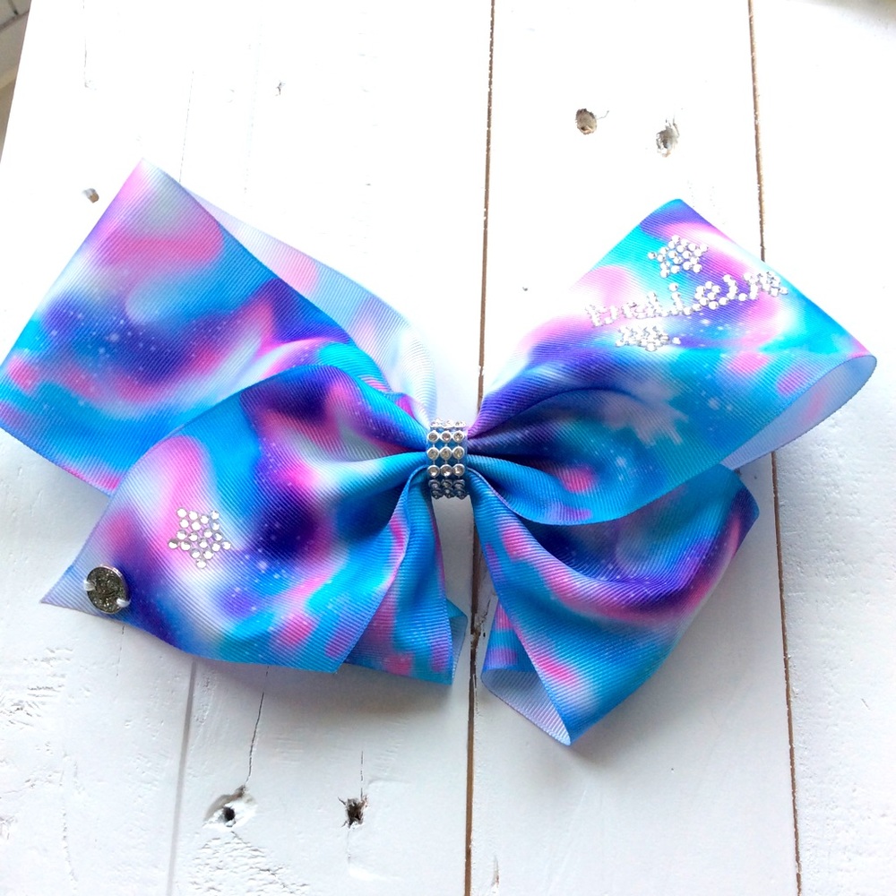 Tie dye rhinestone Believe JoJo bow